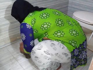 Saudi Arabia MILF Stepmom washing garments in rest room when stepson come and large fuck her ass then cum out – circle of relatives intercourse