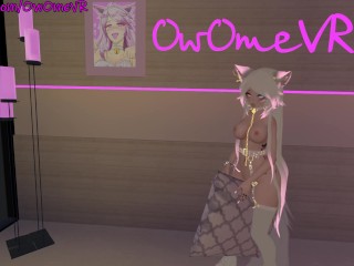 Shy Catgirl places on a display for you ❤️Solo Masturbation in Digital Fact [VRchat] 3d hentai camgirl