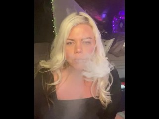 Lovely Bbw smokes with abdominal play!