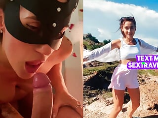 Romantic intercourse of holiday makers, blowjob, cum on face, pissing on titties, tub and fetish