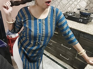 Stepmom seduces her stepson for the hardcore fucking within the scorching kitchen in hindi