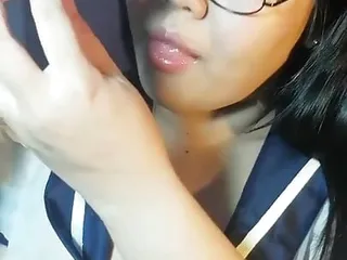 Adorable Thai BBW Suck Dildo with Excitement