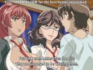 Large cock will have to choose from blonde, redhead or brunette to fuck | Anime hentai