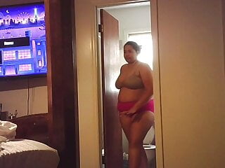 Spying on my slut spouse getting dressed 6