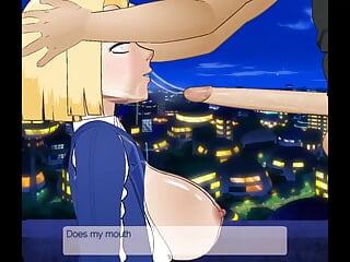 Android 18 Feeds on a Large Cock with Her Throat – Sdt