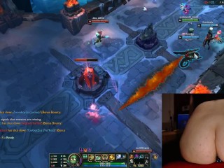 Stimulation in ass and pussy whilst taking part in League of Legends #14 Luna