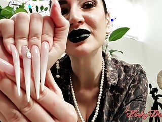 White Lengthy Nails Goddess Drone Coaching