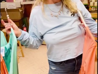 Beginner MILF takes the CUM stroll within the mall