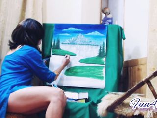 Playing Her Paintings