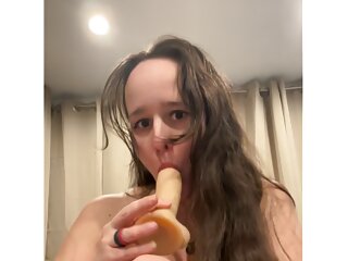 Spouse masturbates along with her toy cock whilst speaking grimy