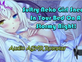 ASMR – Sultry Neko Cat Woman Sneaks In Your Mattress On A Stormy Night time! What Do You Do? Audio Roleplay