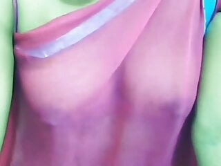 Appearing boobs in saree sizzling Nisha Bhabhi