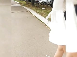 Ukrainian youngster appearing her attractive legs in a brief skirt