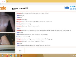 German Omegle Lady display me wonderful titties and pussy then she let me out of chastity cage and cum