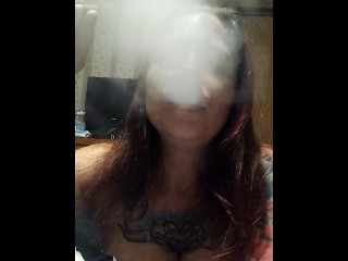 Babe Smoking bare and bouncing giant tits- Tony crimson xxx