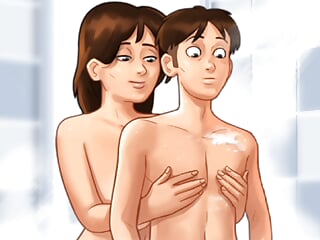 Summertime Saga #33 – HORNY LANDLADY Seduces Him in The Bathe and Made Him Cum on HER