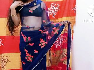 Scorching your priya ki mast chudayi in blue Saree sizzling video