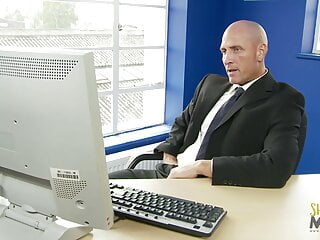Bald dude fucking a blonde secretary within the workplace