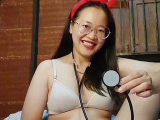 Attractive Asian adorable lady masturbate