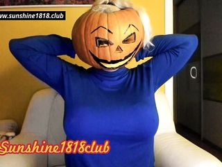 Glad Halloween Horny giant knockers pumpkin spooky night time