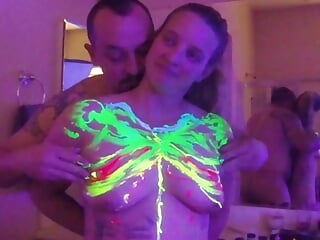 Bodypainting and softcore foreplay