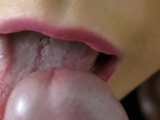 Slowly licked and suck my dick horny Purple Lips the Best possible Blow Task