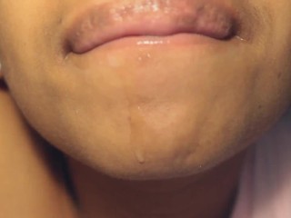 Ebony appearing wetty mouth