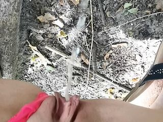 PISSING AND PLAYING with my WET PUSSY in PUBLIC PARK