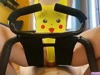 18 years outdated step sister rides me on intercourse chair in pikachu dress and will get a load of cum. Pokemon cosplay.
