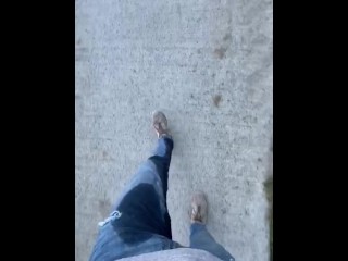 Pissing my pants at the public side road