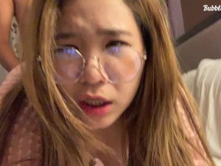Glasses jap lady orgasm on experience place cum on her large ass : BubbleteaGirlzz