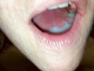 Slut will get a mouthful of cum and swallows for the primary time