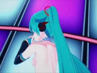 Hatsune Miku arms herself are living onstage, then will get POV fucked in entrance of crowd. Hentai.