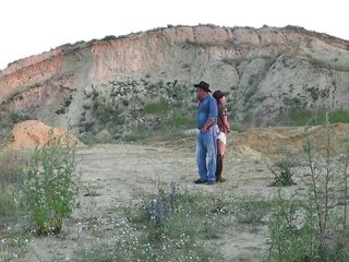 Cowboy intercourse at the hill background